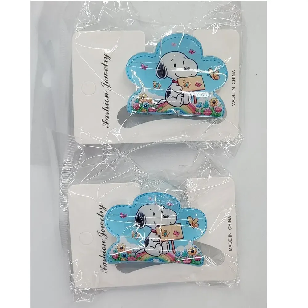 Pair of Snoopy Claw Clips Hair clips Charlie Brown Character Snoopy Rainbow Blue
